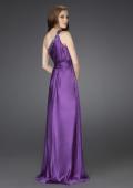 Picture of: One Shoulder Gown with Beading and Pleated Bodice in Purple, Style: 15158, Back Picture