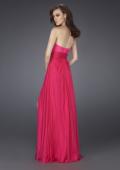 Picture of: Silk Prom Dress with Corset Bodice and Crystal Broach in Hot Pink, Style: 15171, Back Picture