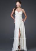 Picture of: Silk Gown with Beaded Empire Waist and Optional Slit in White, Style: 15174, Main Picture