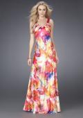 Picture of: Bright Floral Print Prom Gown with X Back in Multi, Style: 15178, Main Picture