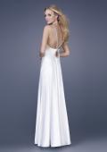 Picture of: Satin Dress with Beaded Straps and Low Beaded Back in White, Style: 15179, Main Picture