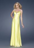 Picture of: Satin Dress with Beaded Straps and Low Beaded Back in Yellow, Style: 15179, Detail Picture 1