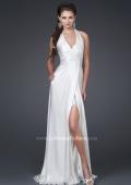 Picture of: Silk Halter Gown with Deep V Neck and Low Back in White, Style: 15271, Main Picture