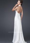 Picture of: Silk Halter Gown with Deep V Neck and Low Back in White, Style: 15271, Back Picture