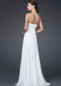 Picture of: Sweetheart Neckline with Ruched Bodice and Slit in White, Style: 15368, Back Picture
