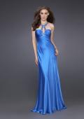 Picture of: Sleek Gown with Key Hole Neckline and Open Back in Blue, Style: 15578, Main Picture