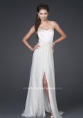 Picture of: Silk Long Gown with Corset Top and Chiffon Skirt in White, Style: 15586, Main Picture