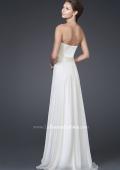Picture of: Silk Long Gown with Corset Top and Chiffon Skirt in White, Style: 15586, Back Picture