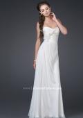 Picture of: Floral Embellished Silk Chiffon Gown with Ruching in White, Style: 15648, Main Picture