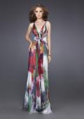 Picture of: Floral Print Dress with Beaded Straps and Open Back in Multi, Style: 15689, Main Picture