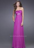 Picture of: Strapless Chiffon Dress with Crystal Broach and Ruching in Purple, Style: 15720, Main Picture