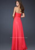 Picture of: Strapless Chiffon Dress with Crystal Broach and Ruching in Red, Style: 15720, Detail Picture 3