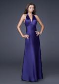 Picture of: Sleek Satin V Neck Prom Dress with Beaded Back in Purple, Style: 15801, Main Picture