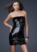 Picture of: Strapless Sequined Dress with Form Fitting Bodice in Black, Style: 15863, Detail Picture 2