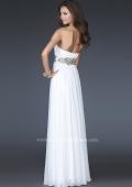 Picture of: Strapless Empire Waist Gown with Detailed Waistband in Teal, Style: 15986, Back Picture