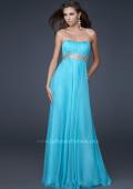 Picture of: Strapless Empire Waist Gown with Detailed Waistband in Black, Style: 15986, Detail Picture 1