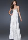 Picture of: Long Printed Strapless Prom Gown with Sequins in White, Style: 15991, Main Picture