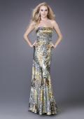 Picture of: Animal Print Mermaid Prom Gown with Flared Skirt in Multi, Style: 16000, Detail Picture 1