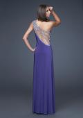 Picture of: One Shoulder Jersey Prom Gown with Beaded Straps in Purple, Style: 16101, Main Picture