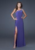 Picture of: One Shoulder Jersey Prom Gown with Beaded Straps in Purple, Style: 16101, Detail Picture 1