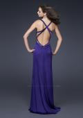 Picture of: Pleated Front Cross Jersey Dress with Sequined Straps in Blue, Style: 16152, Main Picture