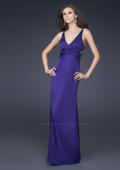 Picture of: Pleated Front Cross Jersey Dress with Sequined Straps in Blue, Style: 16152, Back Picture