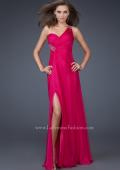 Picture of: One Shoulder Chiffon Gown with Beading and Gatherings in Fuchsia, Style: 16206, Main Picture