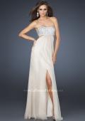 Picture of: Strapless Chiffon Gown with Beaded Bodice in Nude, Style: 16291, Detail Picture 4