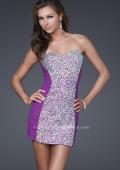 Picture of: Strapless Short Cocktail Dress with Jeweled Front in Purple, Style: 16368, Main Picture