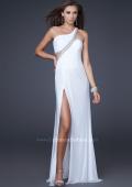 Picture of: One Shoulder Prom Dress with Jeweled Trim in White, Style: 16379, Main Picture