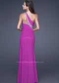 Picture of: One Shoulder Prom Dress with Jeweled Trim in Purple, Style: 16379, Back Picture