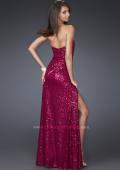 Picture of: Sweetheart Neckline Prom Gown with Gathers and a Slit in Red, Style: 16546, Back Picture