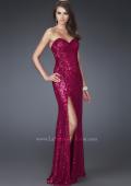Picture of: Sweetheart Neckline Prom Gown with Gathers and a Slit in Red, Style: 16546, Detail Picture 1