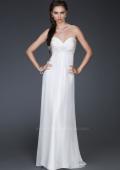 Picture of: Strapless Silk Chiffon Dress with Pleated Bodice in White, Style: 16757, Main Picture
