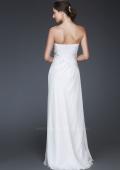 Picture of: Simple Silk Prom Dress with Beaded Waist and Front Slit in White, Style: 16769, Back Picture