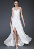 Picture of: Long One Shoulder Prom Dress with Pleated Bodice in White, Style: 16771, Main Picture