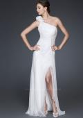 Picture of: Floral Embellished One Shoulder Silk Prom Gown in White, Style: 16772, Main Picture
