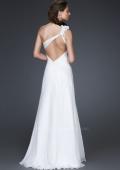 Picture of: Floral Embellished One Shoulder Silk Prom Gown in White, Style: 16772, Back Picture