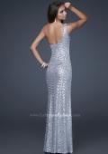 Picture of: Trendy One Shoulder Ombre Sequined Dress with Slit in Silver, Style: 16800, Back Picture