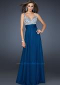 Picture of: Jewel Encrusted Prom Gown with A-line Skirt in Orange, Style: 16802, Detail Picture 8