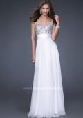 Picture of: Jewel Encrusted Prom Gown with A-line Skirt in Blue, Style: 16802, Detail Picture 1