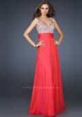 Picture of: Jewel Encrusted Prom Gown with A-line Skirt in Blue, Style: 16802, Detail Picture 3