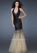 Picture of: Sequined Halter Mermaid Prom Dress with Tulle in White, Style: 16804, Detail Picture 2