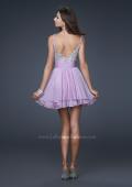 Picture of: Short Dress with Fully Embellished Top and Tulle in Lavender, Style: 16813, Back Picture