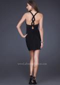 Picture of: Short Keyhole From Dress with Beading and Cut Outs in Black, Style: 16855, Back Picture