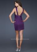 Picture of: Embellished Cocktail Dress with Beading and V Back in Purple, Style: 16898, Back Picture