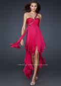 Picture of: High Low Style Prom Dress with Gem Flower Design in Hot Pink, Style: 16924, Main Picture