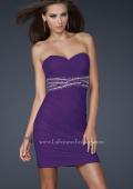 Picture of: Strapless Short Dress with Empire Waist and Beading in Purple, Style: 16956, Main Picture