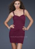 Picture of: Gathered Net Short Dress with Beaded Straps in Red, Style: 16966, Main Picture