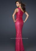 Picture of: One Shoulder Sequined Long Prom Dress in Red, Style: 17018, Back Picture